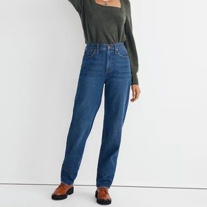 Madewell Baggy Straight Jeans in Dark Worn Indigo Wash